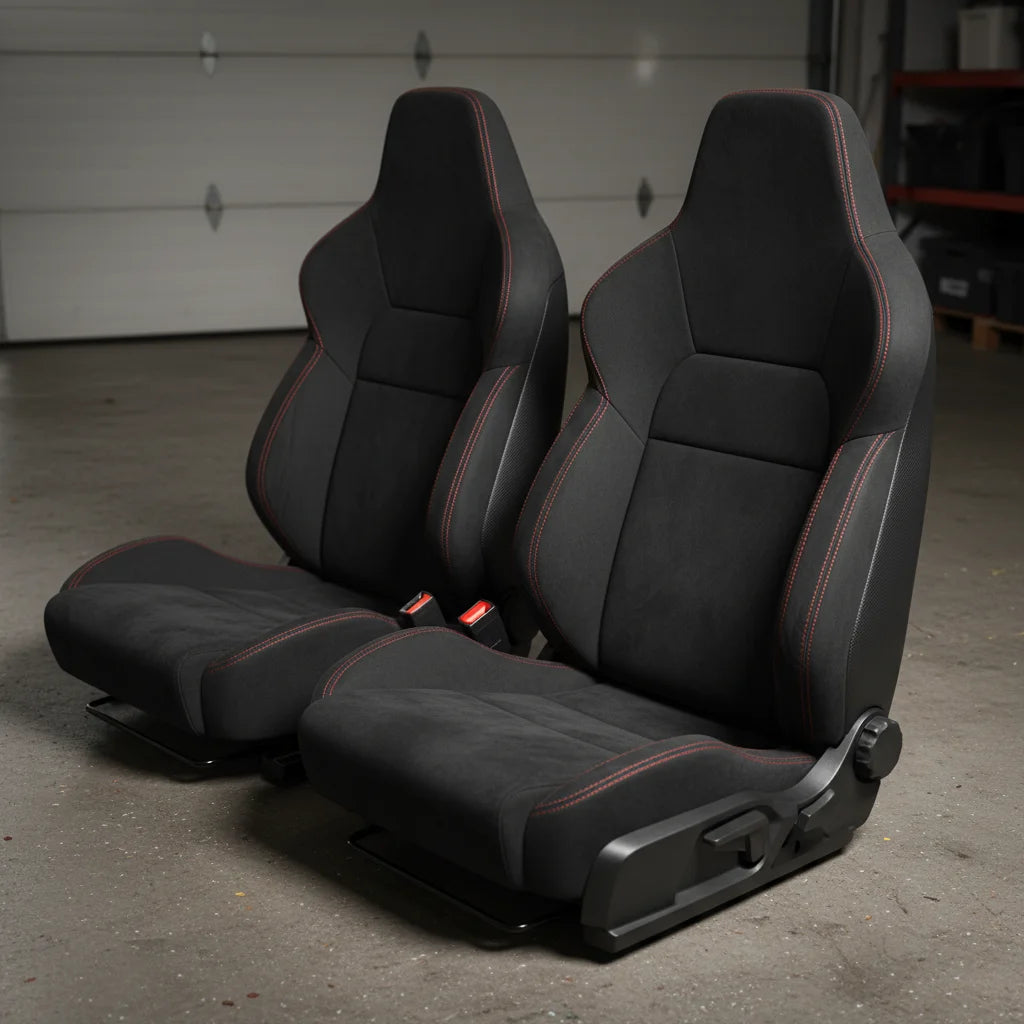 Premium Dual-Reclining Racing Seats with Universal Sliders (Pair)