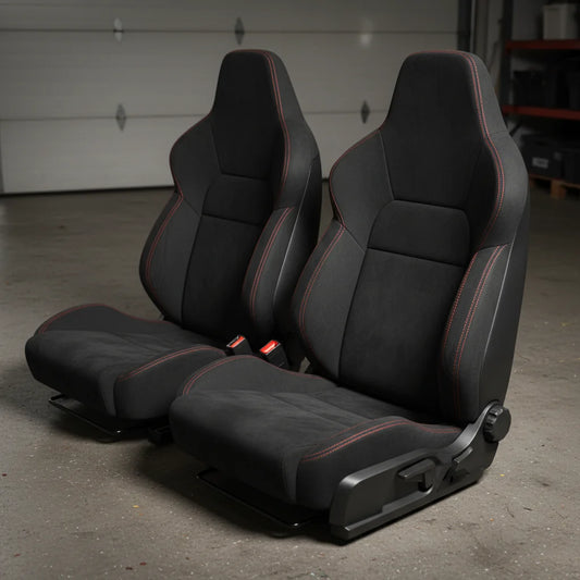 Premium Dual-Reclining Racing Seats with Universal Sliders (Pair)